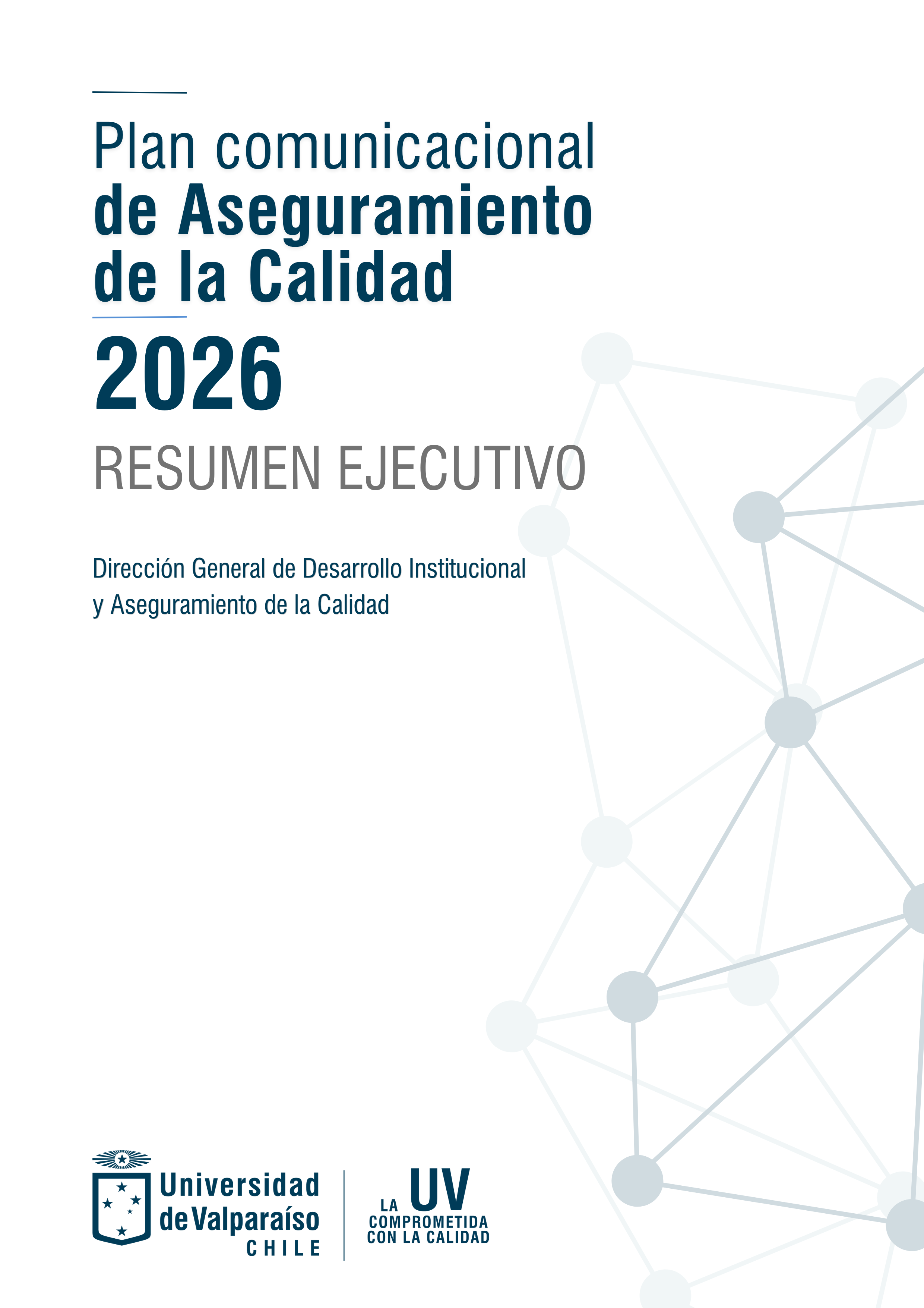 Portada Resumen Ejecutivo del Plan Comunicacional de Aseguramiento de la Calidad 2026